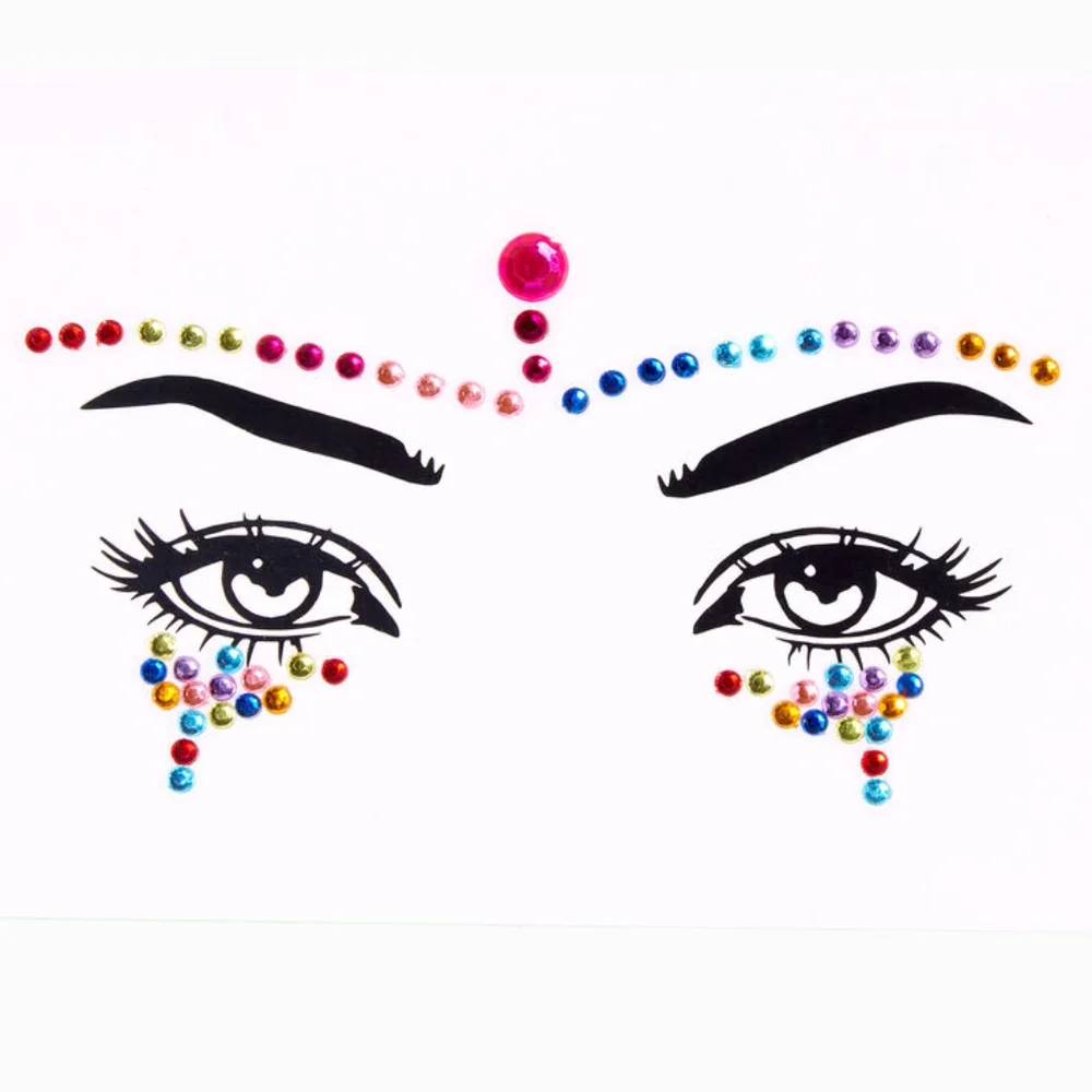 Claire's Accessories Rainbow Forehead Skin Gems Face Sticker Cute Lot Of 2